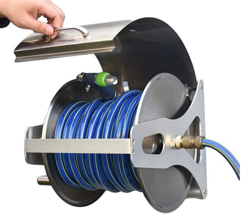 hose reel box metal|metal wall mounted hose reels.